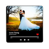 Musical Fridge Magnet 10cm x 10cm with a personalised song.