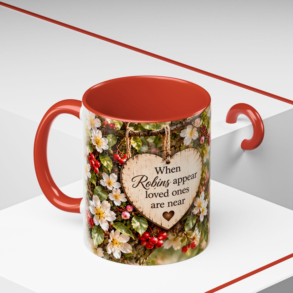 Robin Memorial Mug – When Robins Appear, Loved Ones Are Near (11oz)