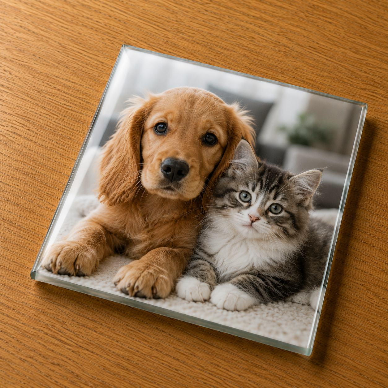 Glass drinks coasters