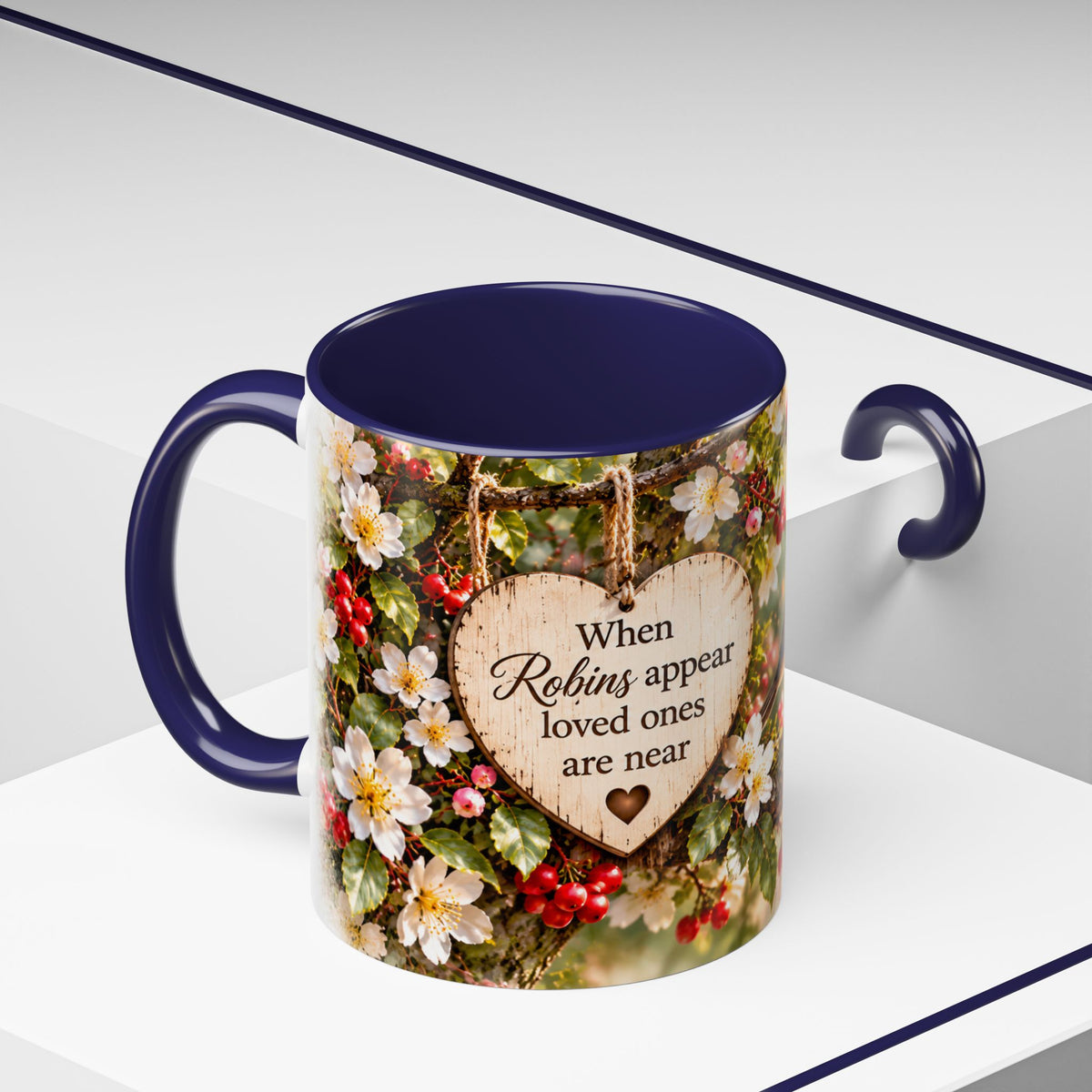 Robin Memorial Mug – When Robins Appear, Loved Ones Are Near (11oz)