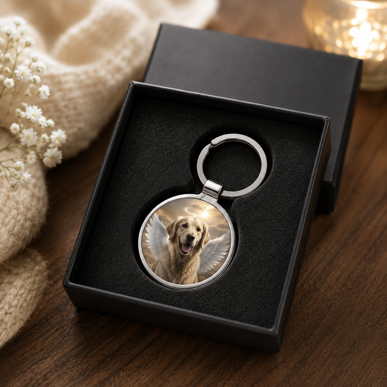 Personalised Guardian Angel Photo Keyring – Keep Your Guardian Angel With You Always